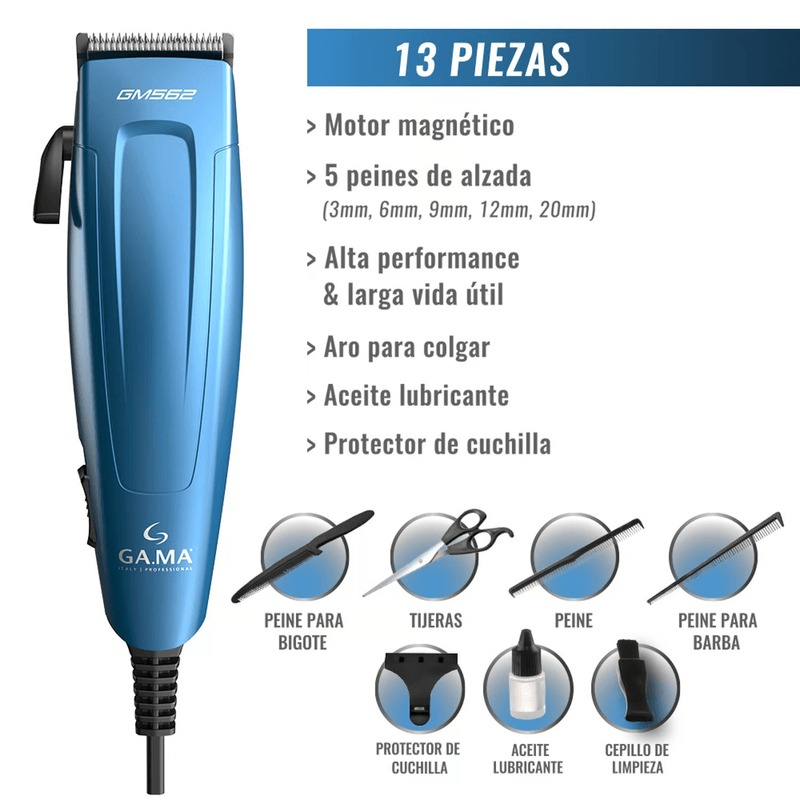 Cortadora-de-pelo-GaMa-Gm562-13-Piezas