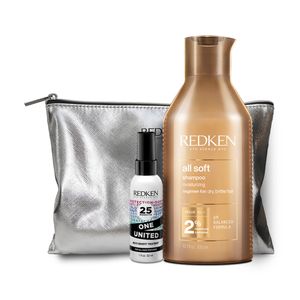 Set Shampoo All Soft 300ml + Spray Multibeneficios One United 30ml Redken